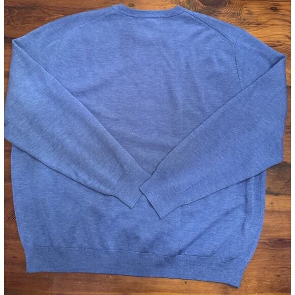 Façonnable Men's Crewneck Sweater Size XXL Knitwear 100% Merino Wool Blue - Picture 5 of 12